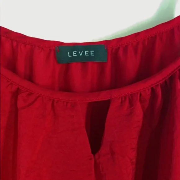 Elegant Red Women's Top - Picture 2 of 3